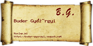 Buder Györgyi névjegykártya